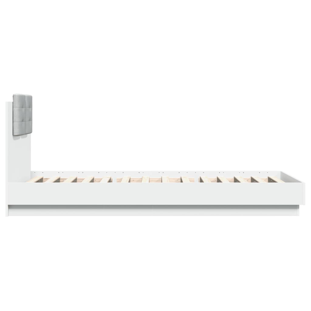 Cadre de lit avec LED sans matelas blanc 100x200 cm - XIOS