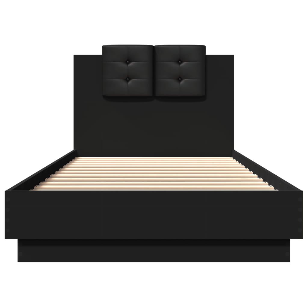 Cadre de lit avec LED sans matelas noir 100x200 cm - XIOS