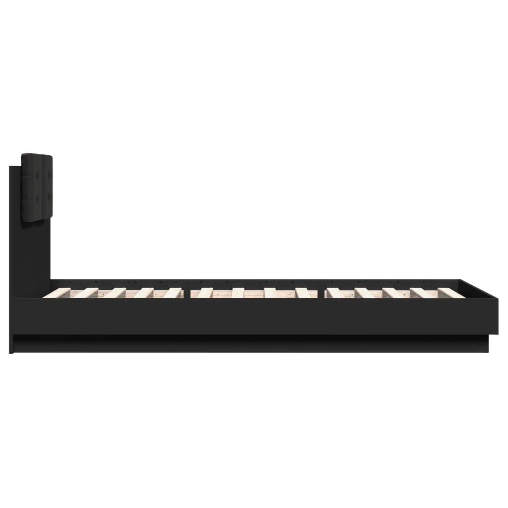 Cadre de lit avec LED sans matelas noir 100x200 cm - XIOS