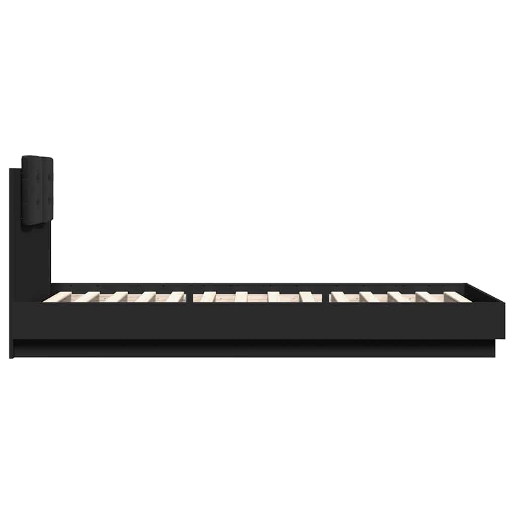 Cadre de lit avec LED sans matelas noir 100x200 cm - XIOS