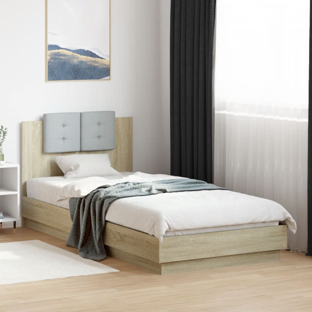 Cadre de lit avec LED sans matelas chêne sonoma 100x200 cm - XIOS