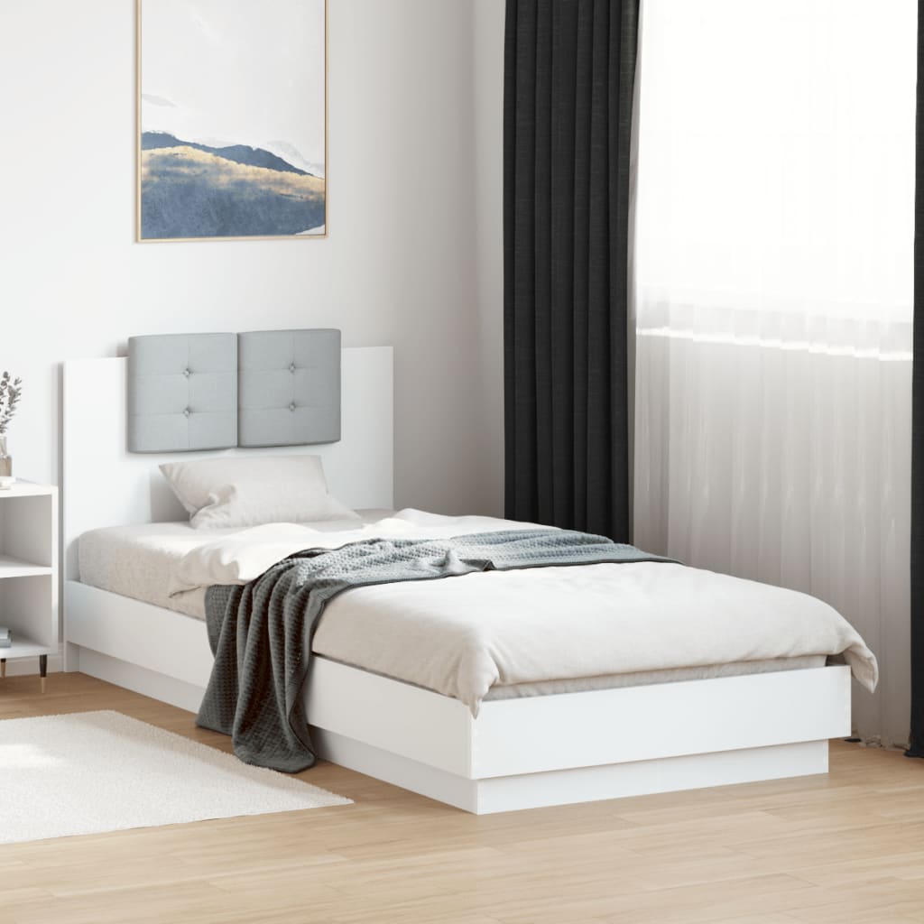 Cadre de lit avec LED sans matelas blanc 90x200 cm - XIOS