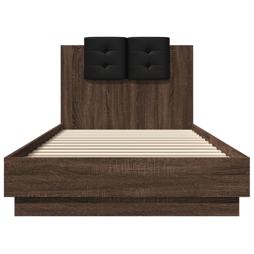 Cadre de lit avec LED sans matelas chêne marron 90x200 cm - XIOS