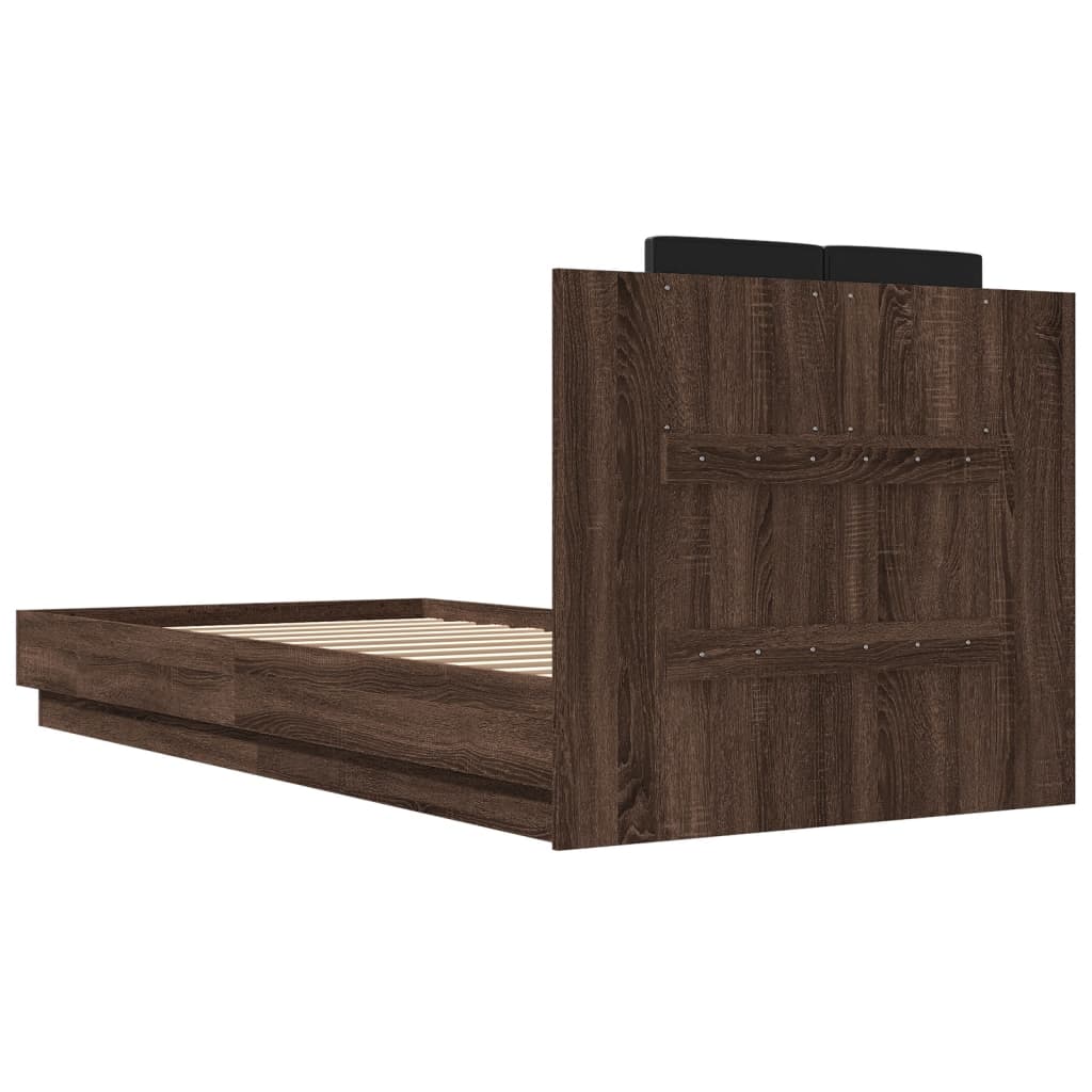 Cadre de lit avec LED sans matelas chêne marron 90x200 cm - XIOS