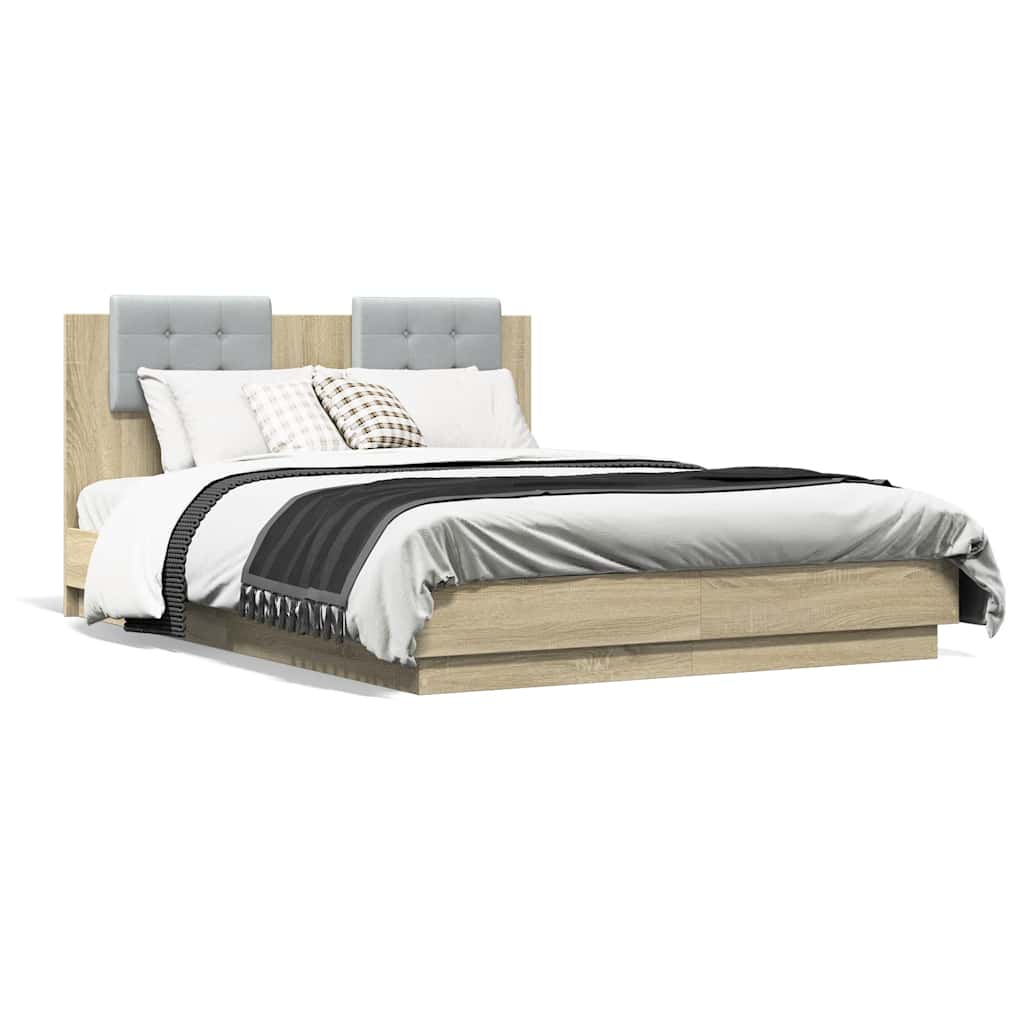 Cadre de lit avec LED sans matelas chêne sonoma 120x190 cm - XIOS