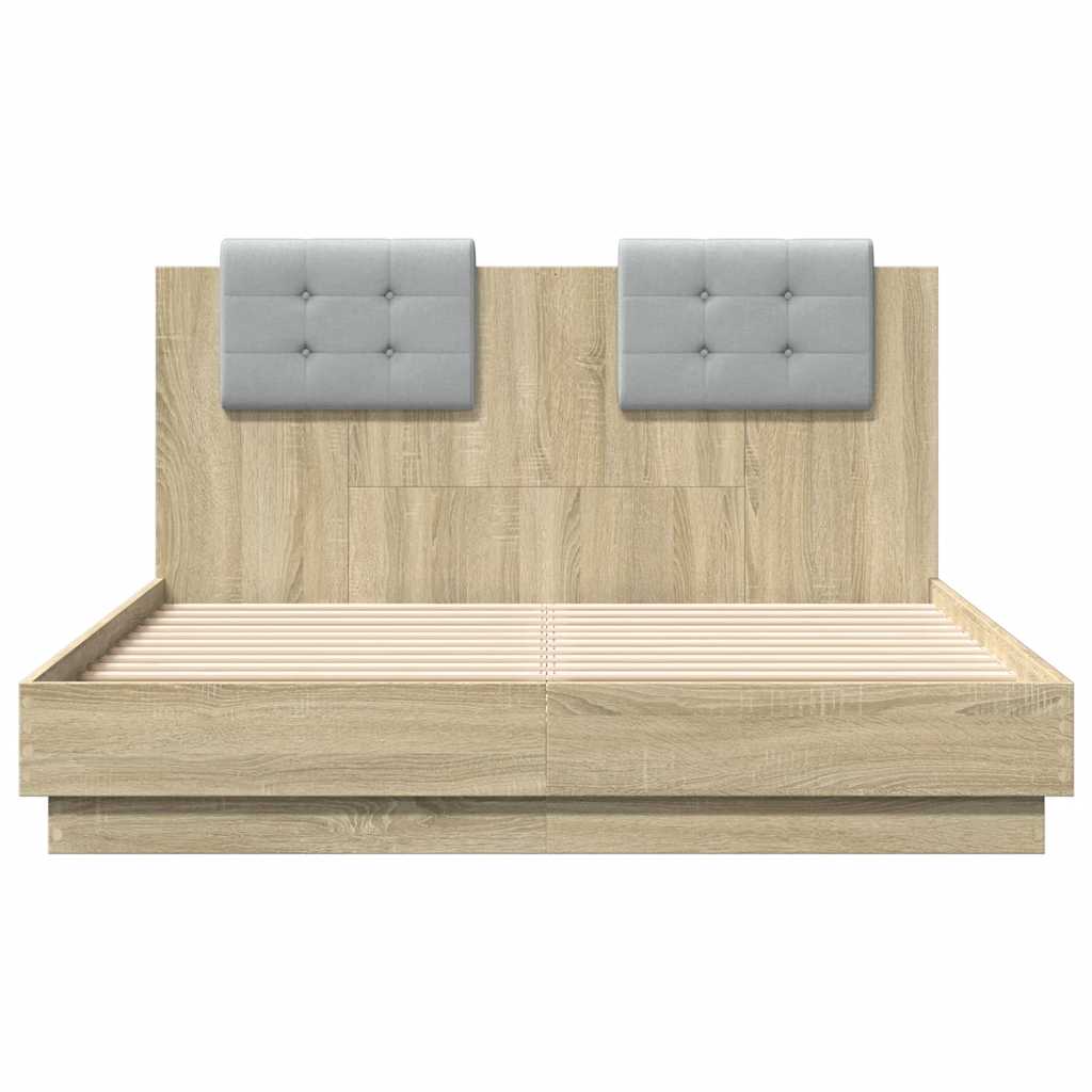 Cadre de lit avec LED sans matelas chêne sonoma 120x190 cm - XIOS
