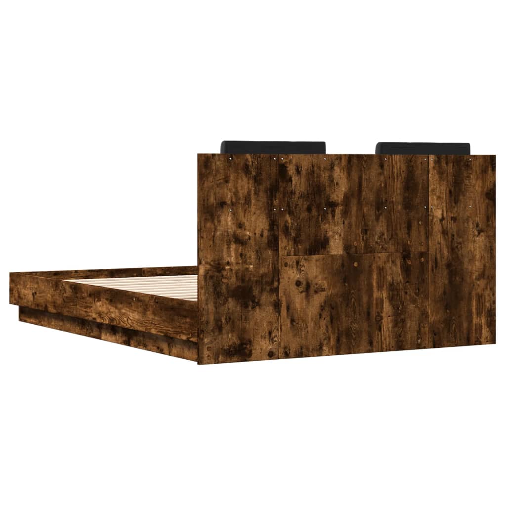 Cadre de lit avec LED sans matelas chêne fumé 120x190 cm - XIOS
