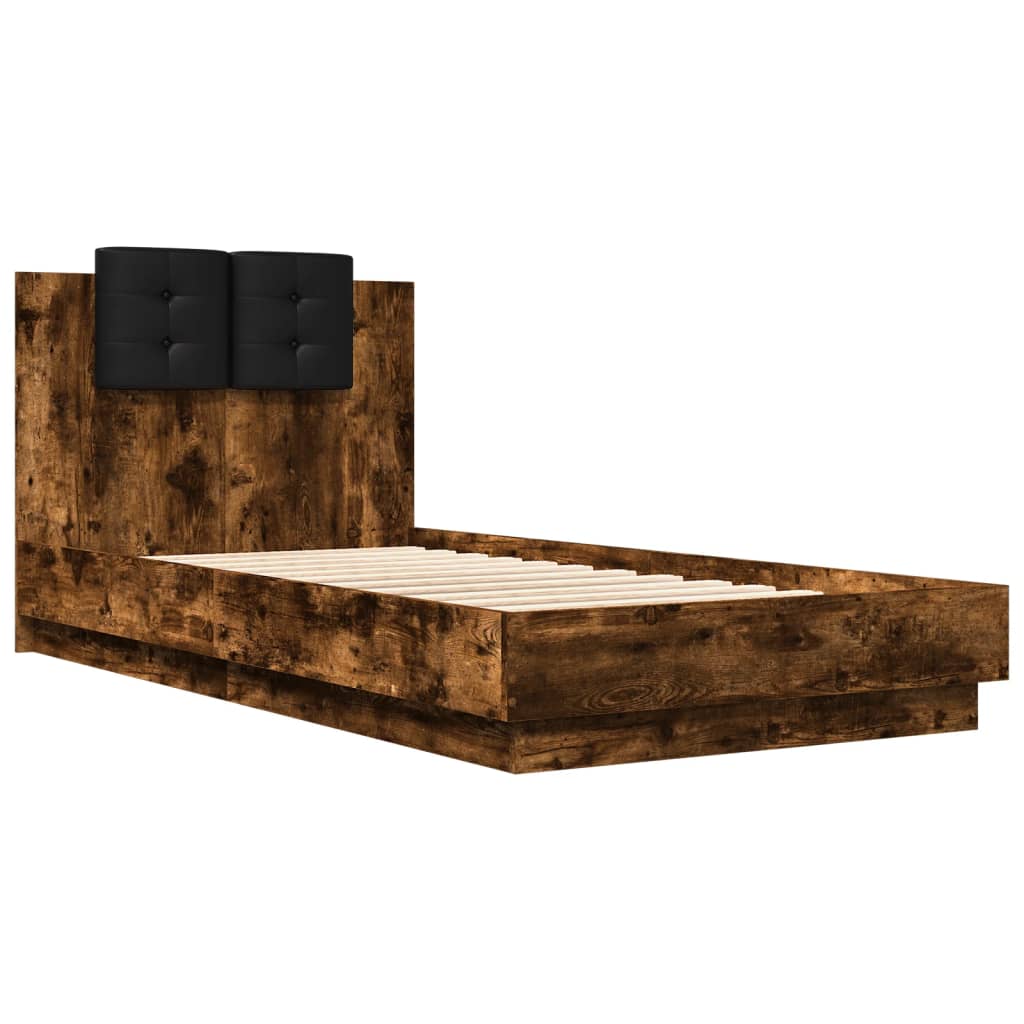 Cadre de lit avec LED sans matelas chêne fumé 90x190 cm - XIOS