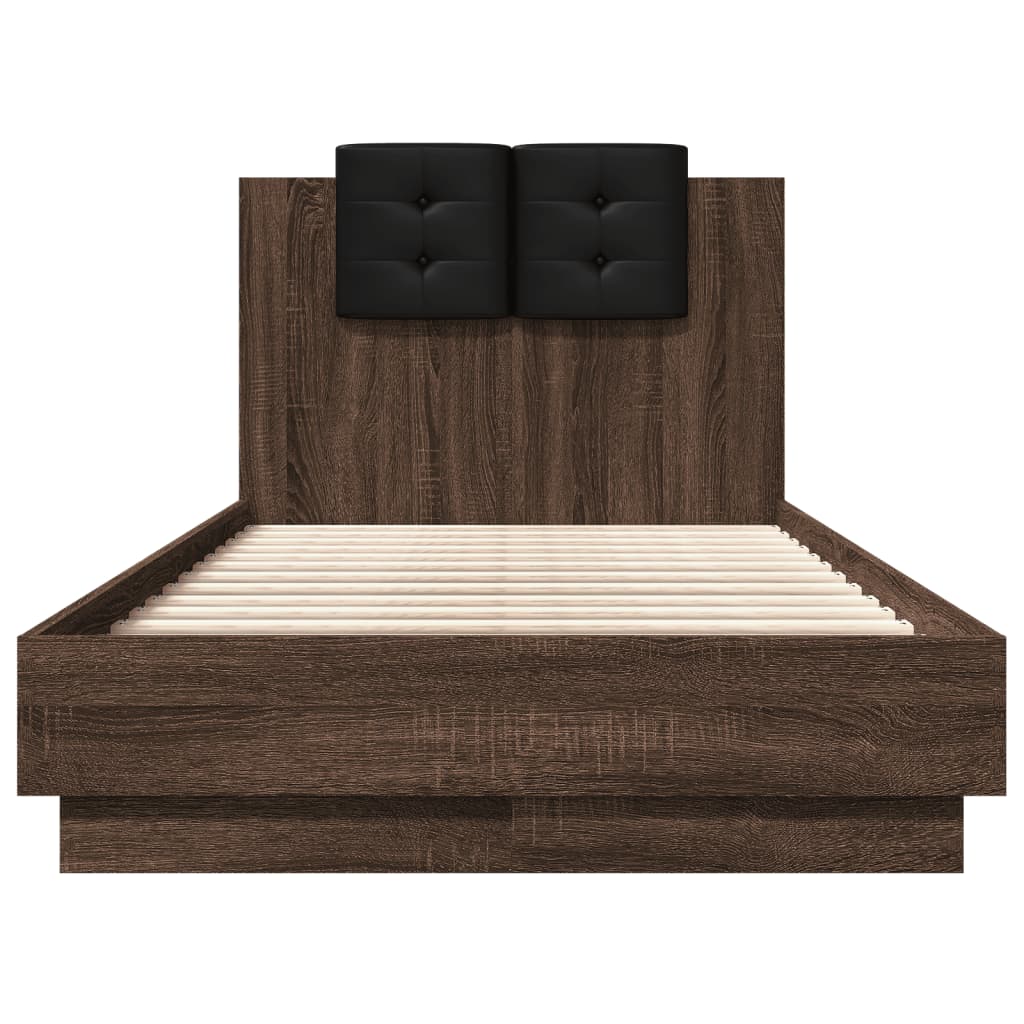 Cadre de lit avec LED sans matelas chêne marron 90x190 cm - XIOS