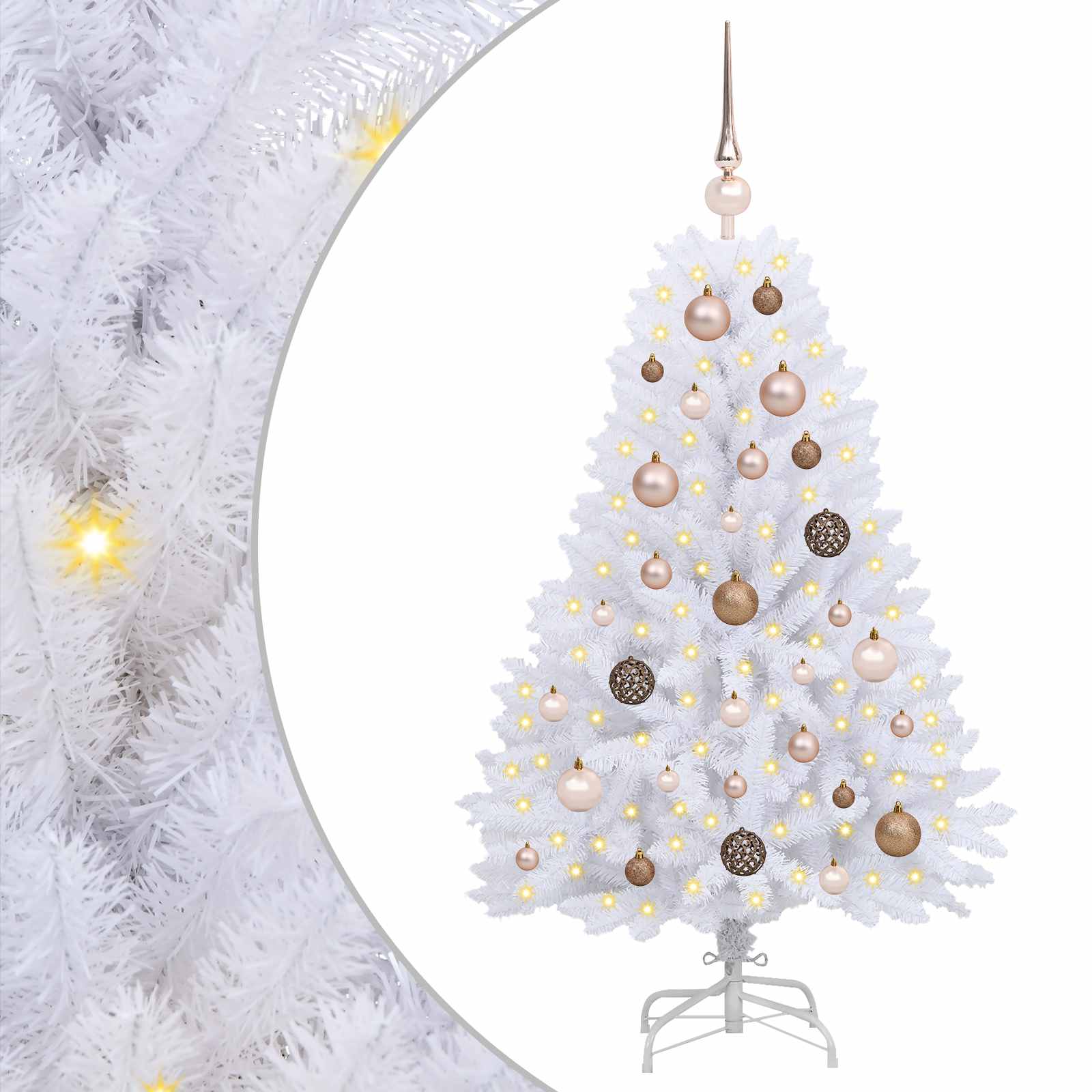 Sapin de Noël artificiel Blanc 68 x 68 x 120 cm PVC et métal - XIOS