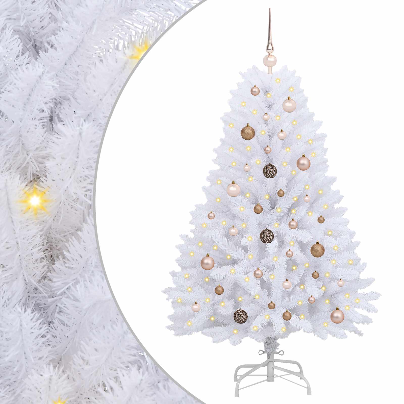 Sapin de Noël artificiel Blanc 80 x 80 x 150 cm PVC et métal - XIOS
