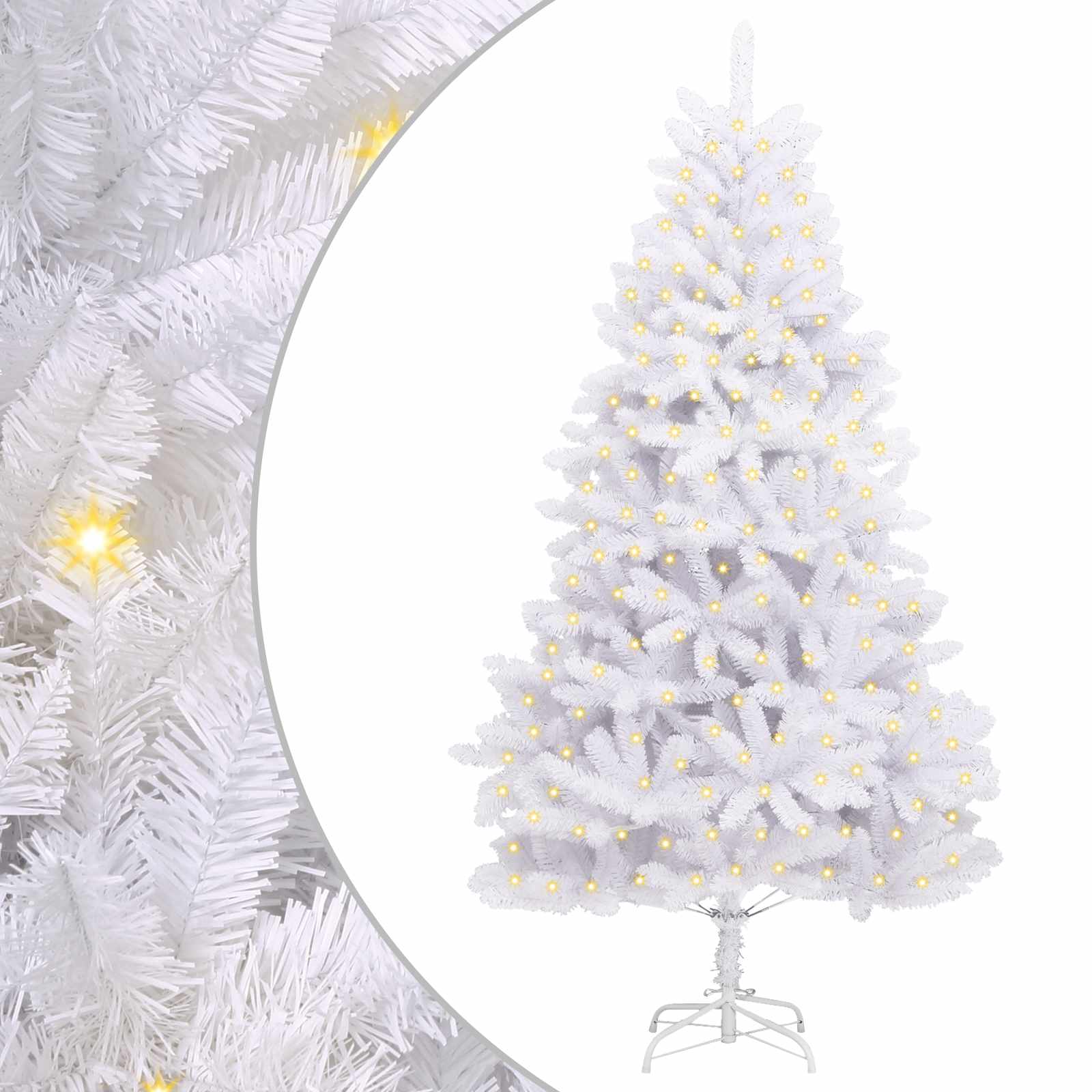 Sapin de Noël artificiel avec 300 LED Blanc 180 cm PVC et métal - XIOS