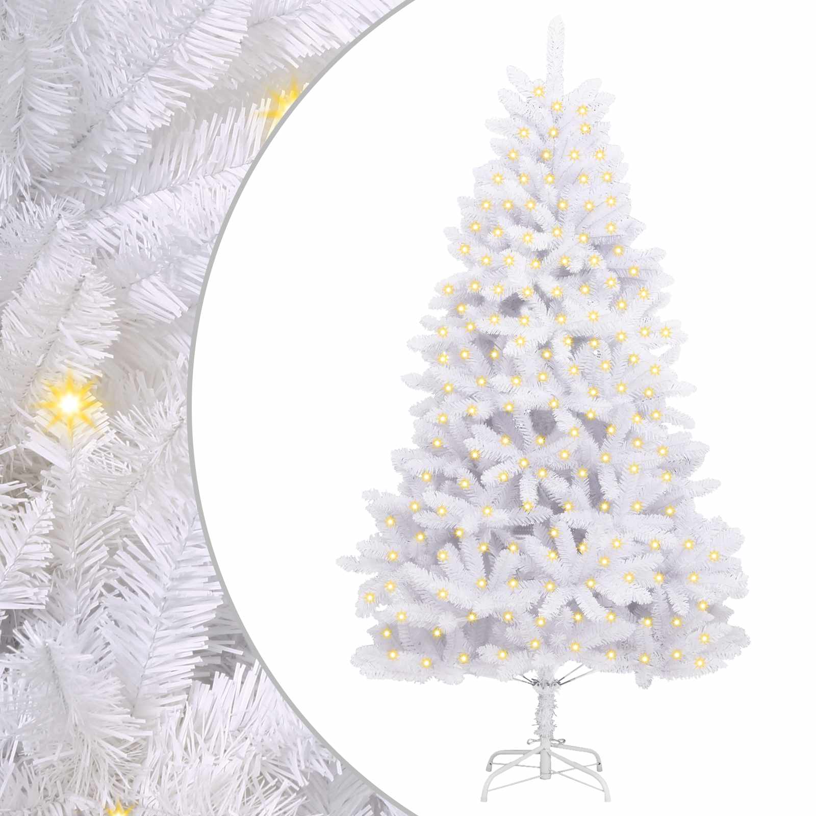 Sapin de Noël artificiel avec 300 LED Blanc 210 cm PVC et métal - XIOS