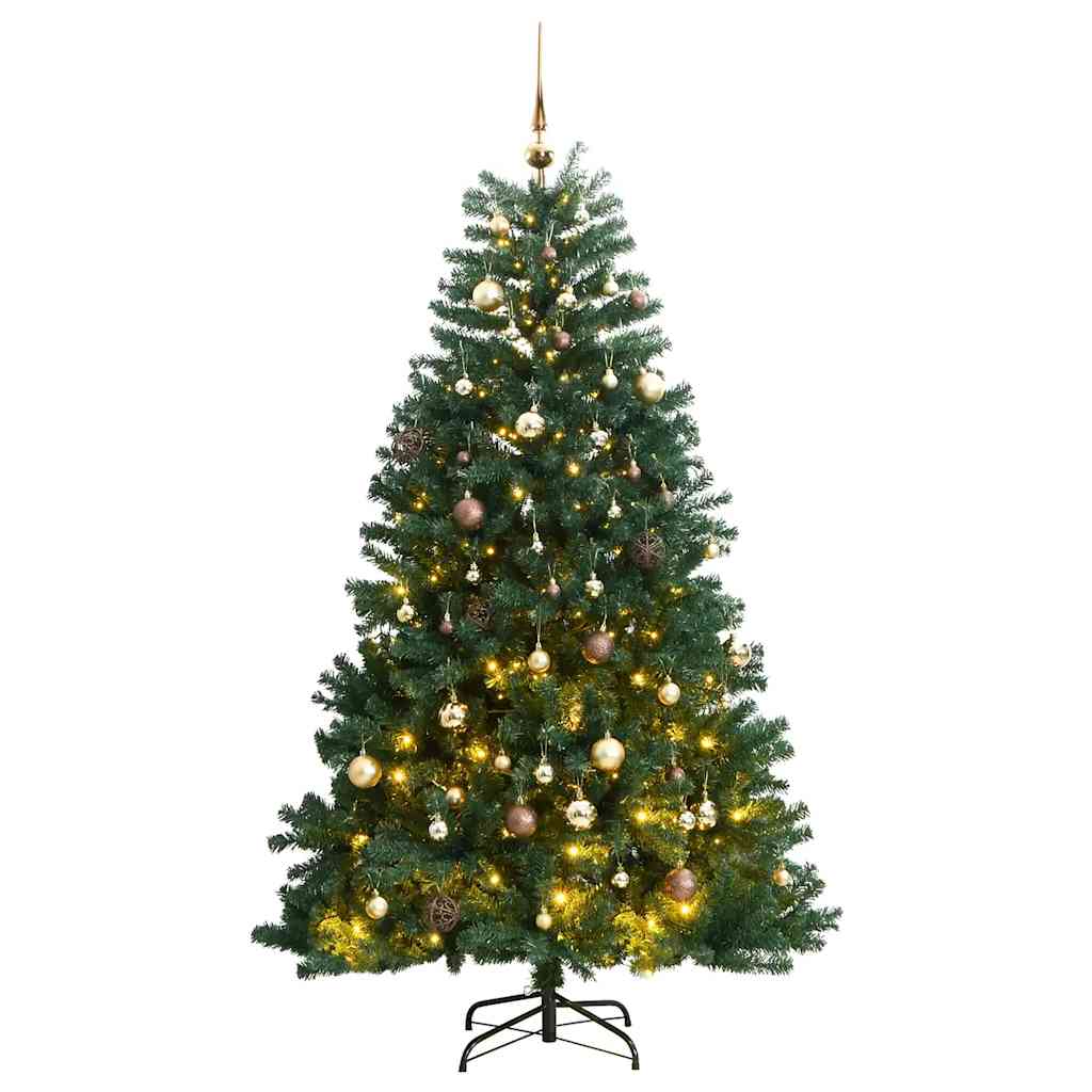 Sapin de Noël artificiel articulé 300 LED et boules 210 cm - XIOS