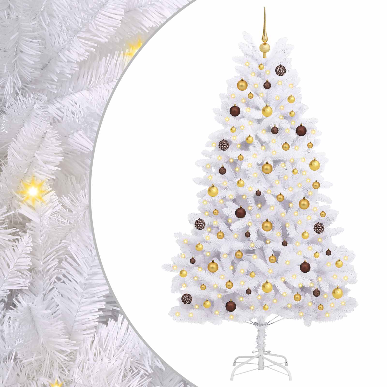 Sapin de Noël artificiel Blanc 106 x 106 x 210 cm PVC et métal - XIOS