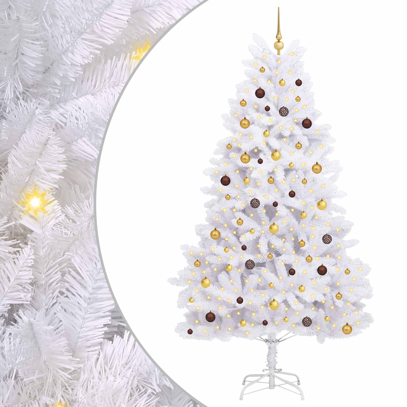 Sapin de Noël artificiel Blanc 120 x 120 x 240 cm PVC et métal - XIOS
