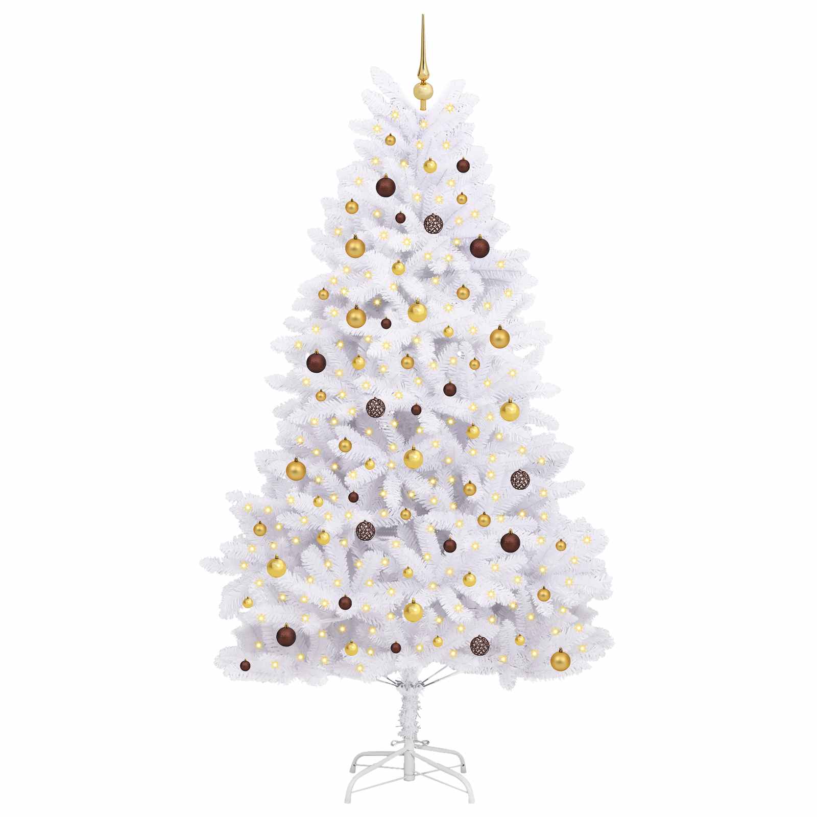 Sapin de Noël artificiel Blanc 120 x 120 x 240 cm PVC et métal - XIOS