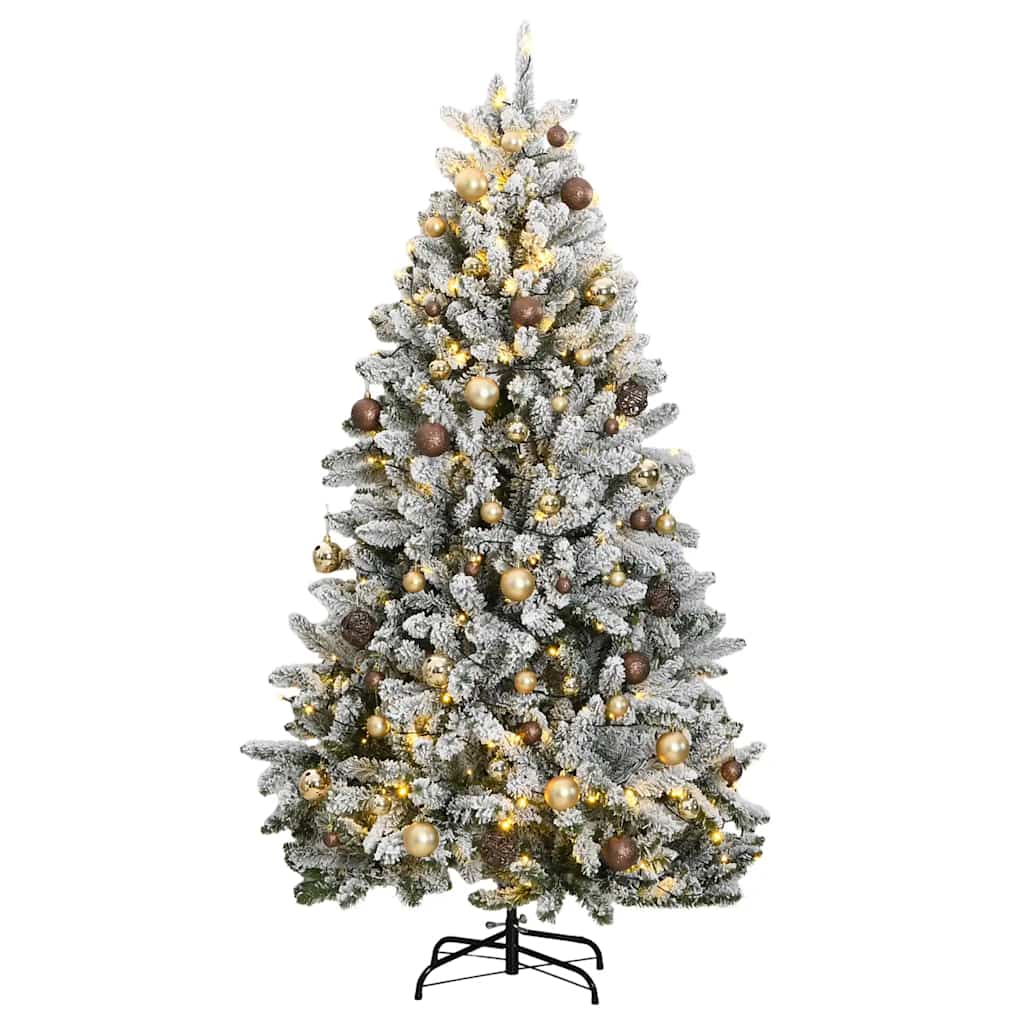 Sapin de Noël artificiel articulé 300 LED et boules 180 cm - XIOS