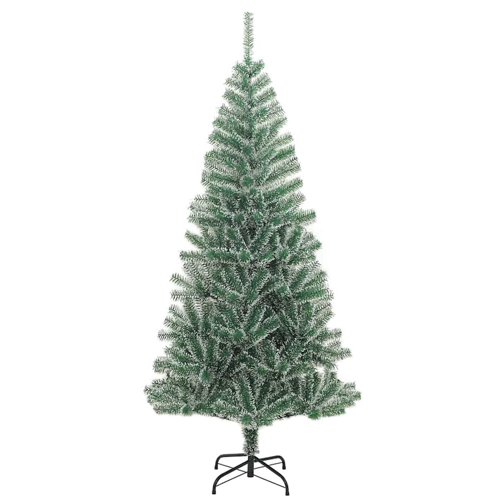 Sapin de Noël artificiel 300 LED&boules&neige floquée 210 cm
