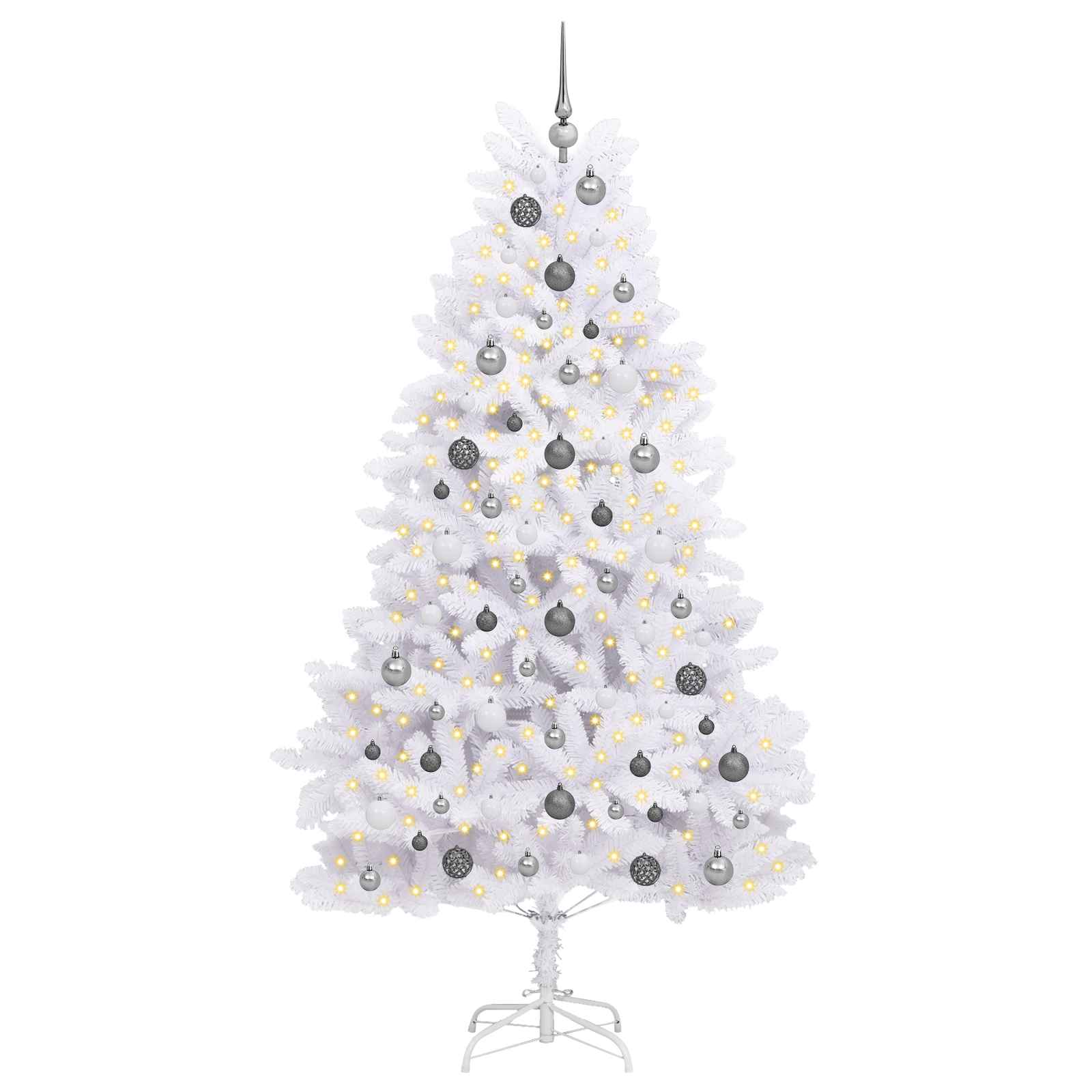 Sapin de Noël artificiel Blanc 106 x 106 x 210 cm PVC et métal - XIOS