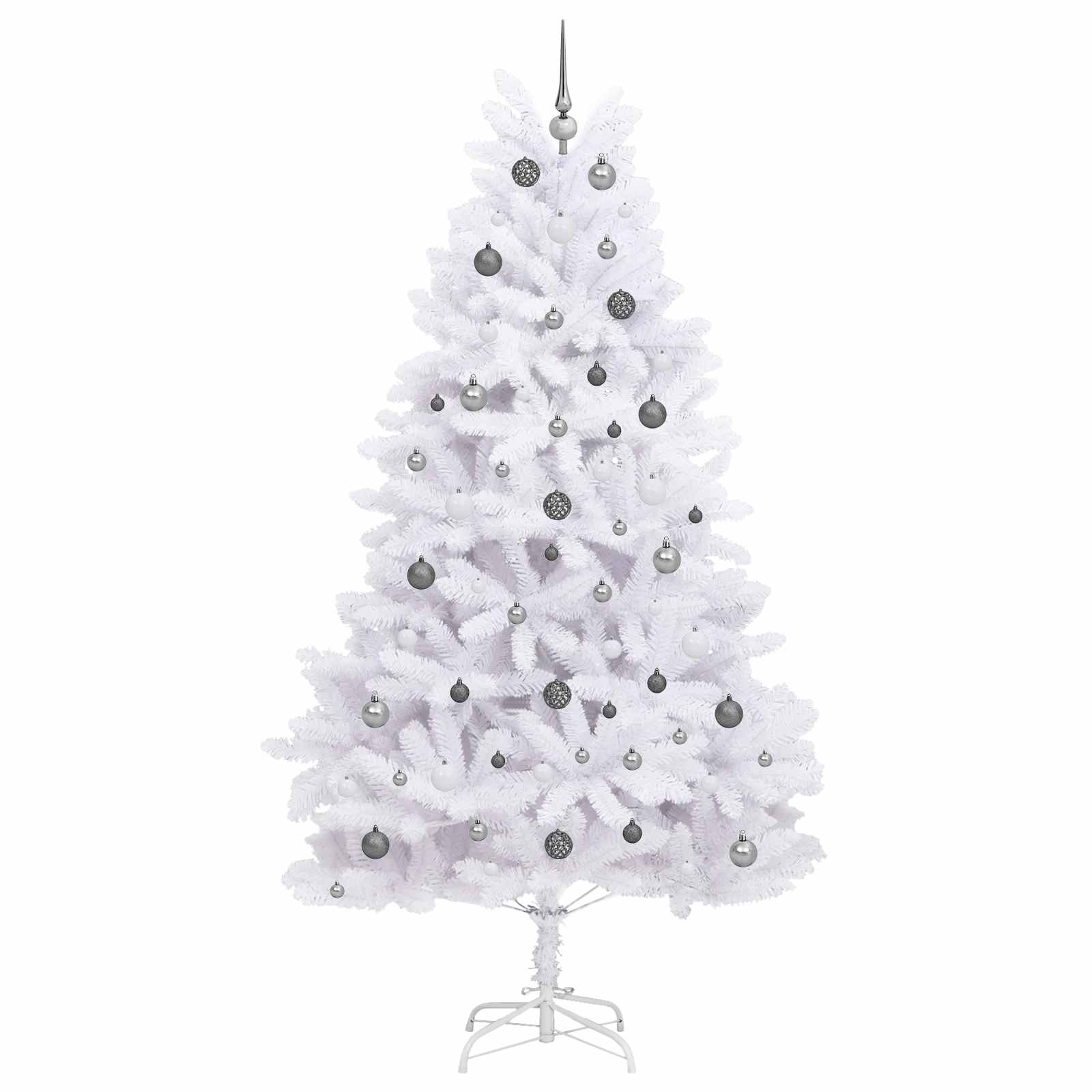 Sapin de Noël artificiel Blanc 120 x 120 x 240 cm PVC et métal - XIOS