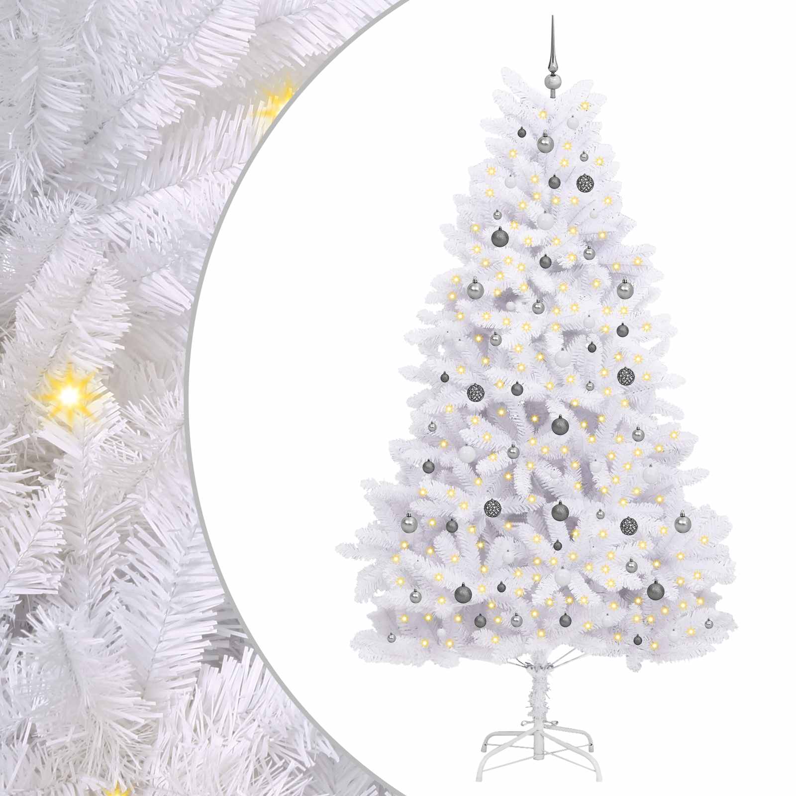 Sapin de Noël artificiel Blanc 128 x 128 x 270 cm PVC et métal - XIOS