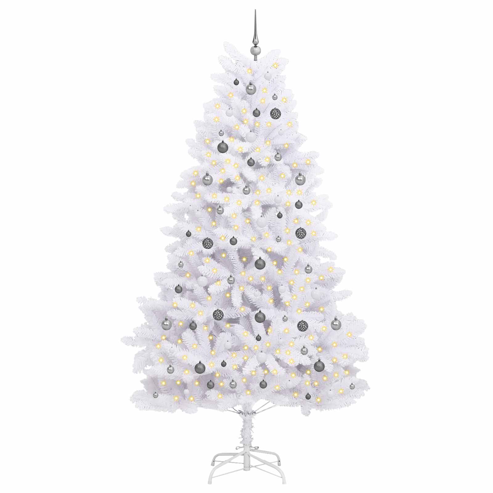 Sapin de Noël artificiel Blanc 128 x 128 x 270 cm PVC et métal - XIOS