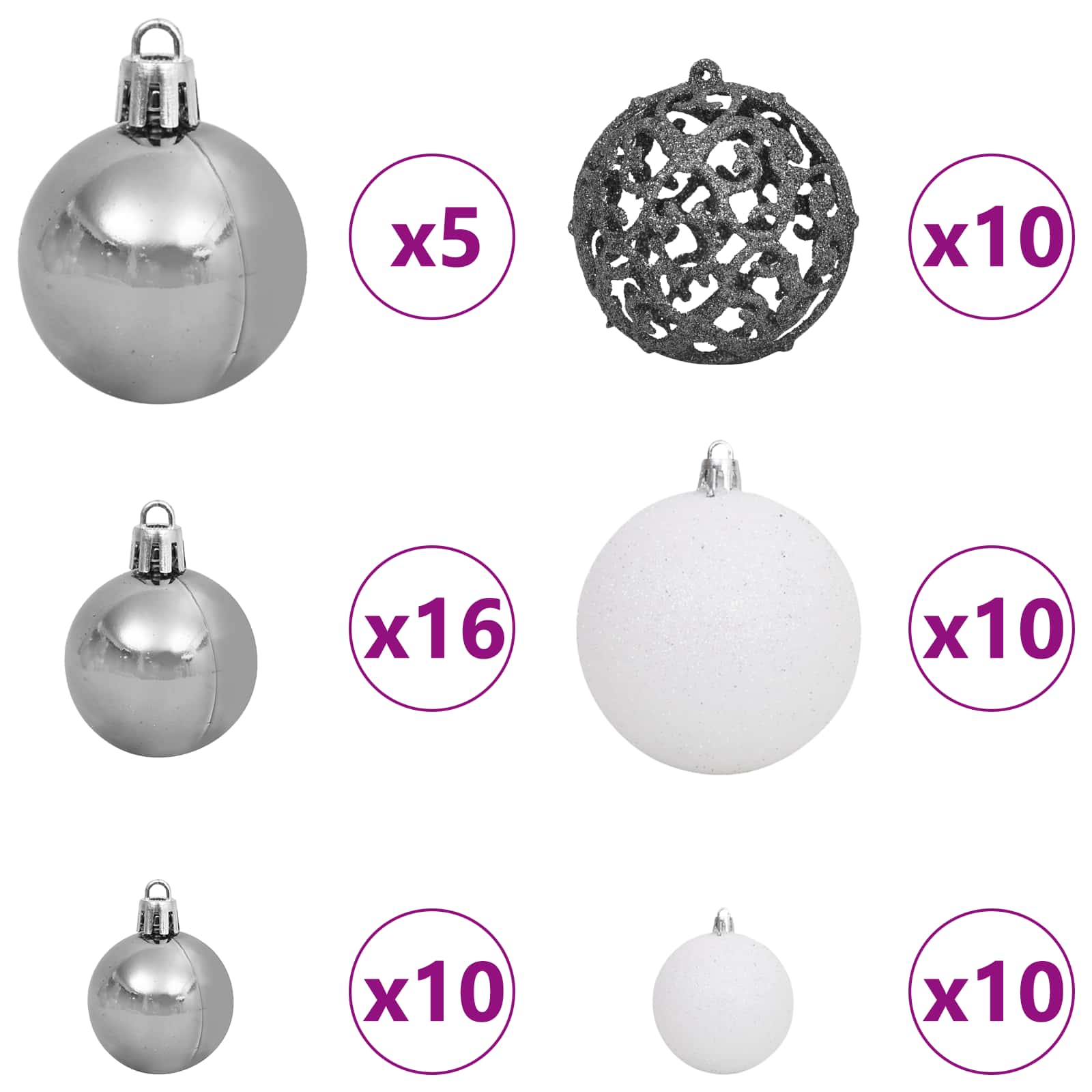 Sapin de Noël artificiel Blanc 128 x 128 x 270 cm PVC et métal - XIOS