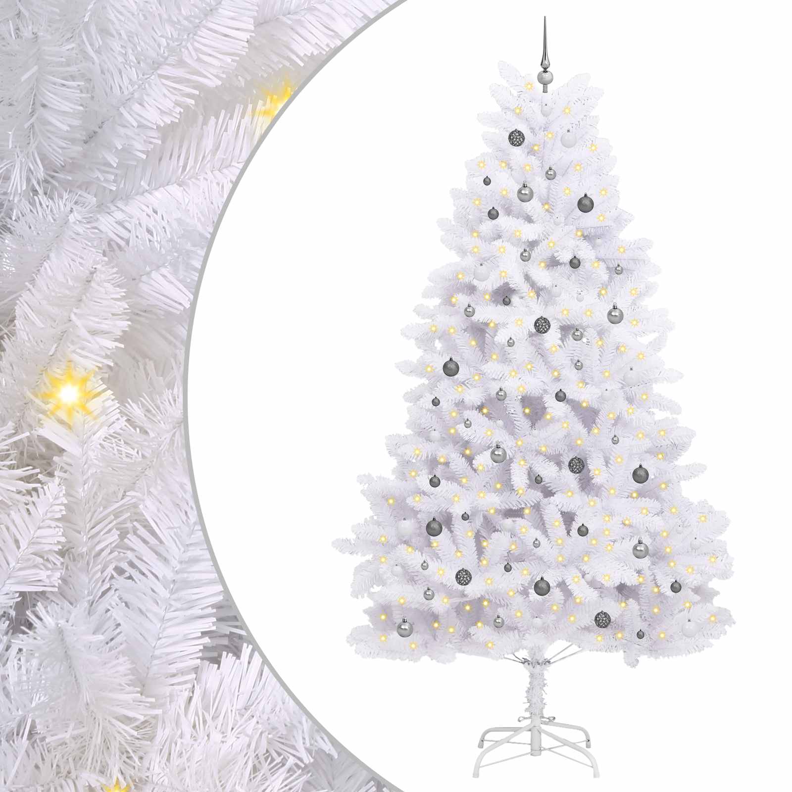 Sapin de Noël artificiel Blanc 138 x 138 x 300 cm PVC et métal - XIOS