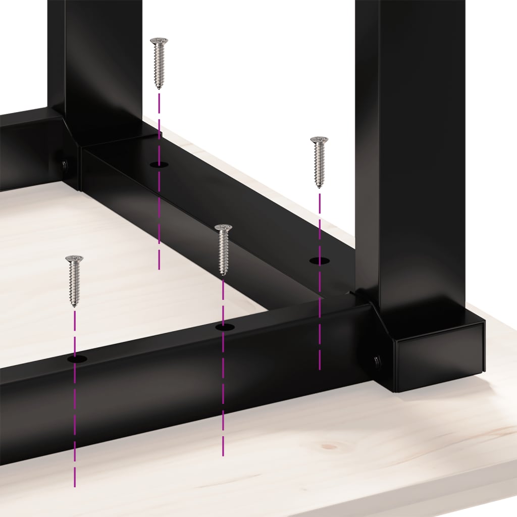 Pieds de table à manger cadre en O 80x40x73 cm acier - XIOS