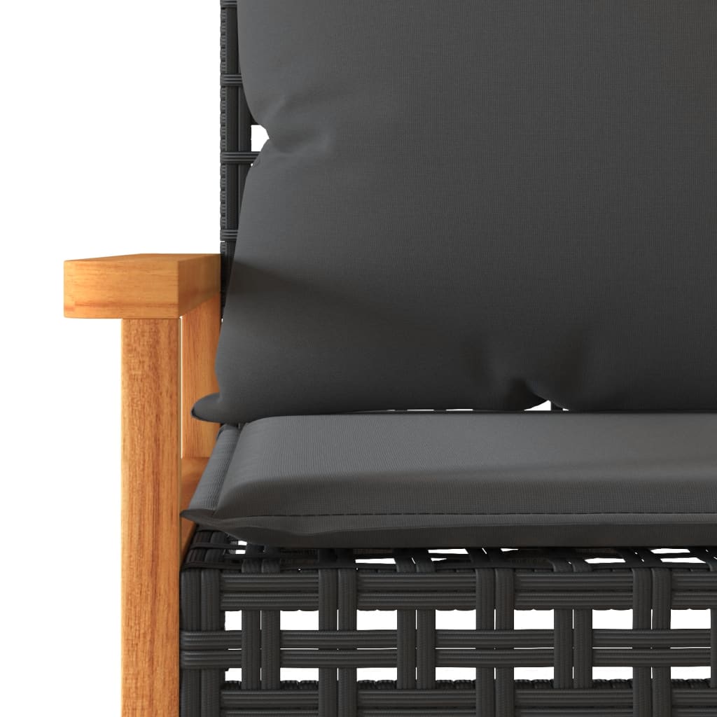 Salon de jardin 4 pcs avec coussins Noir Résine tressée - XIOS