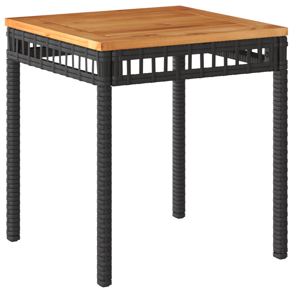 Ensemble de bistro 3 pcs noir résine tressée et bois d'acacia - XIOS