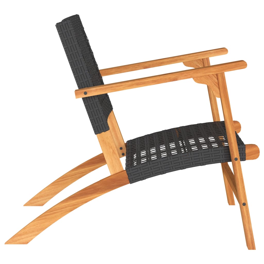 Chaises de jardin lot de 2 noir résine tressée et bois d’acacia - XIOS