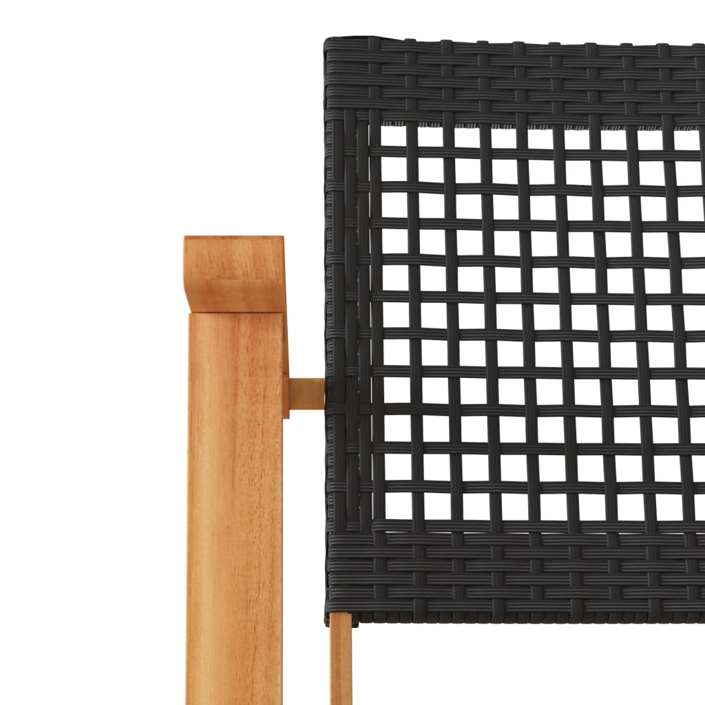 Chaises de jardin lot de 2 noir résine tressée et bois d’acacia - XIOS