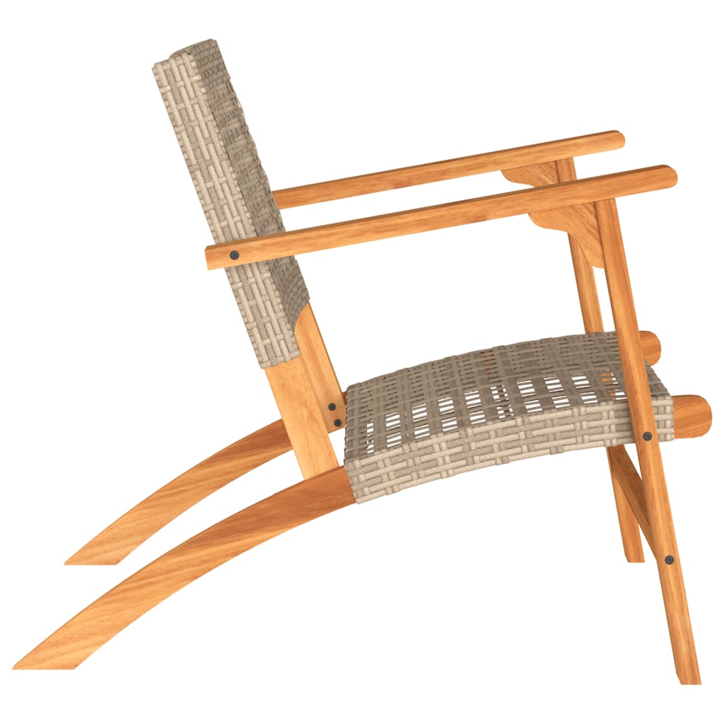 Chaises de jardin lot de 2 beige résine tressée bois d’acacia - XIOS
