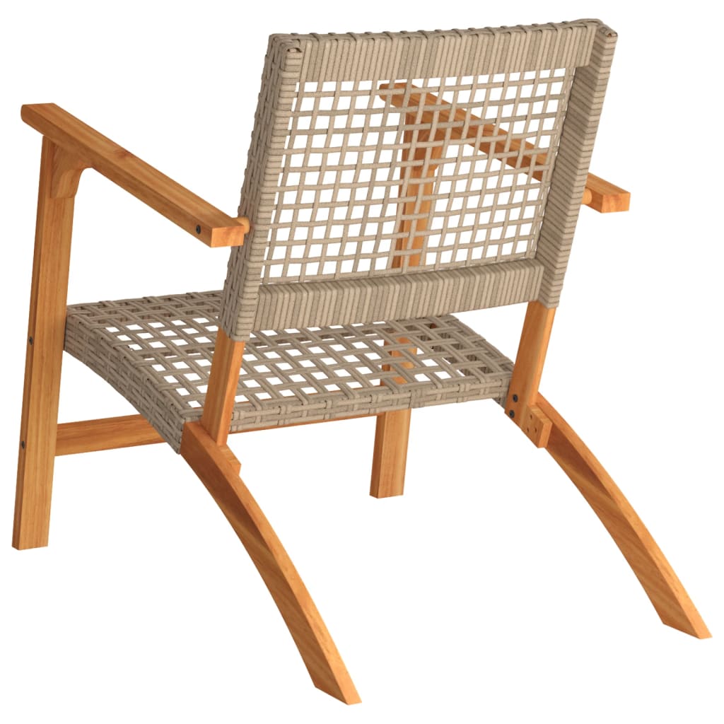 Chaises de jardin lot de 2 beige résine tressée bois d’acacia - XIOS