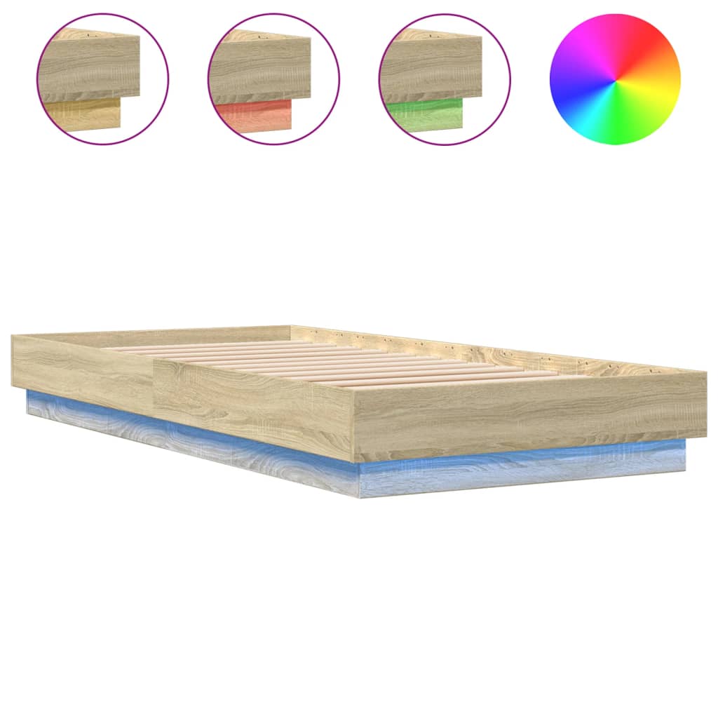 Cadre de lit sans matelas avec lumières LED 100x200 cm - XIOS