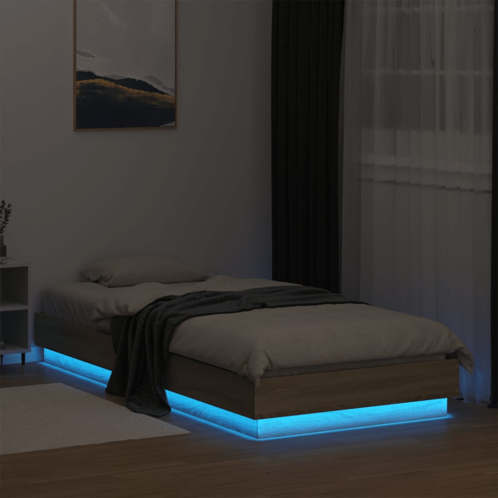 Cadre de lit sans matelas avec lumières LED 100x200 cm - XIOS