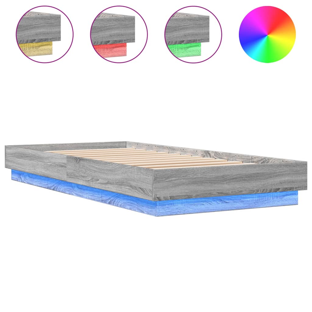 Cadre de lit sans matelas avec lumières LED 100x200 cm - XIOS
