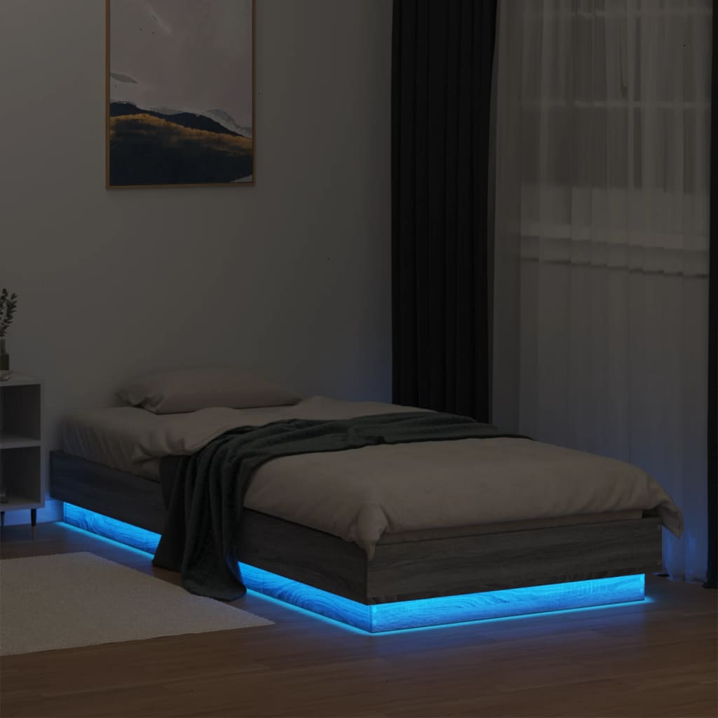 Cadre de lit sans matelas avec lumières LED 100x200 cm - XIOS