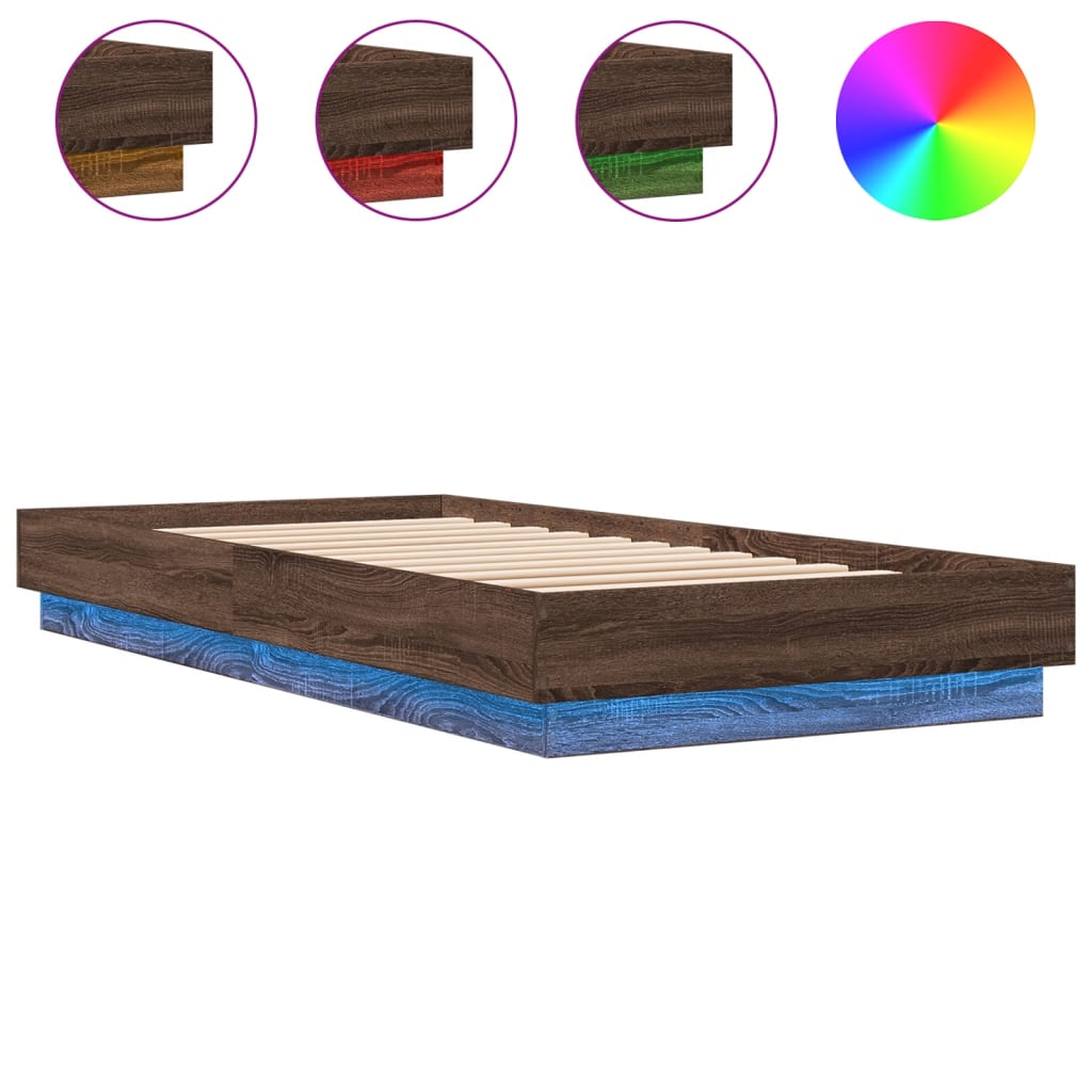 Cadre de lit sans matelas avec lumières LED 100x200 cm - XIOS