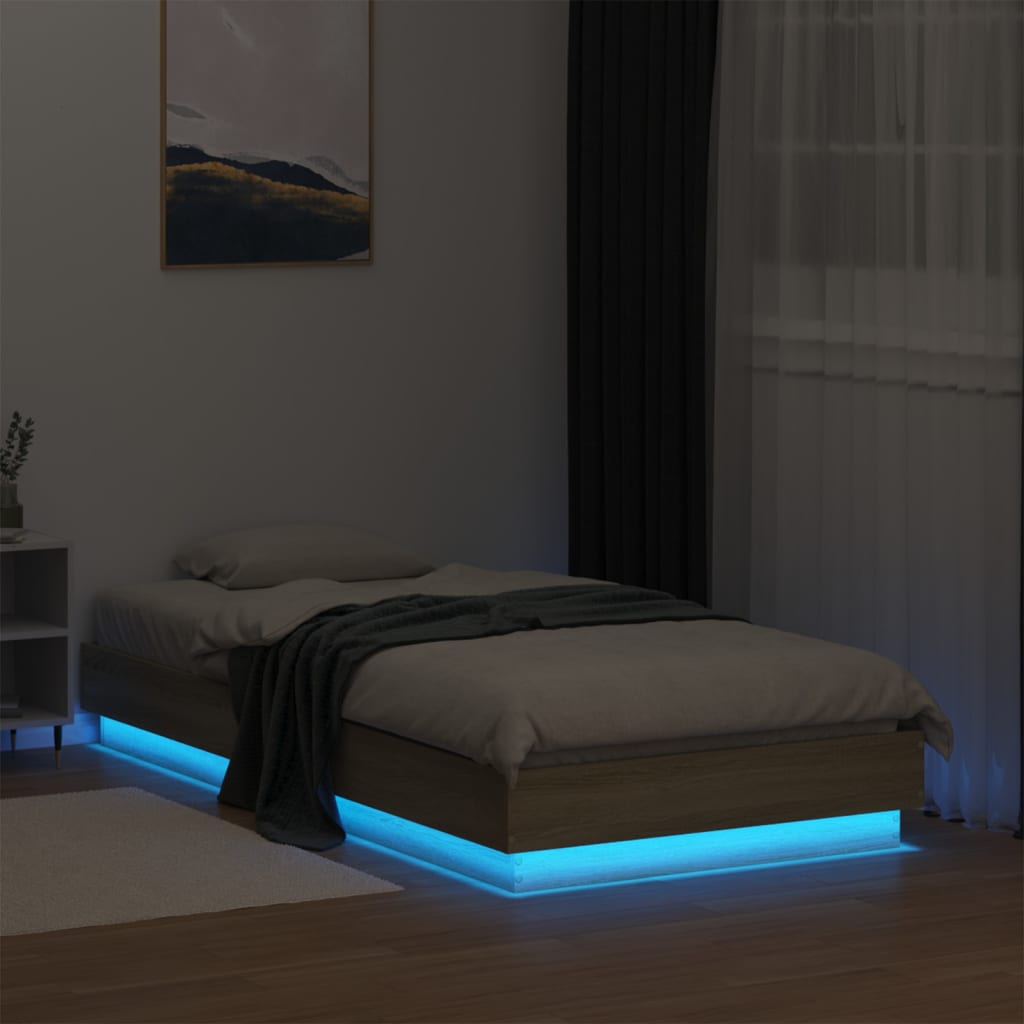 Cadre de lit sans matelas avec lumières LED 75x190 cm - XIOS