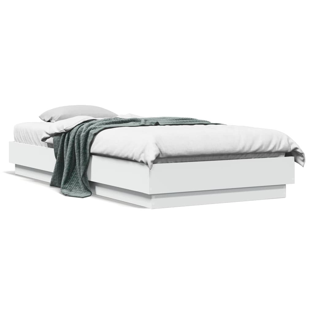 Cadre de lit sans matelas blanc 100x200 cm bois d'ingénierie - XIOS