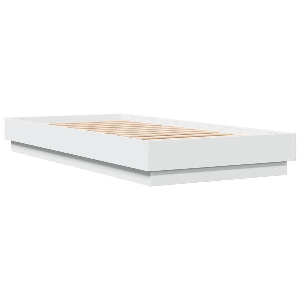 Cadre de lit sans matelas blanc 100x200 cm bois d'ingénierie - XIOS