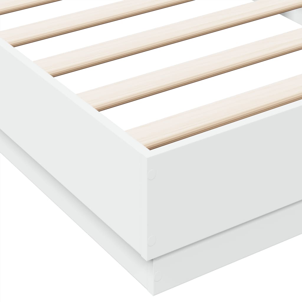 Cadre de lit sans matelas blanc 100x200 cm bois d'ingénierie - XIOS