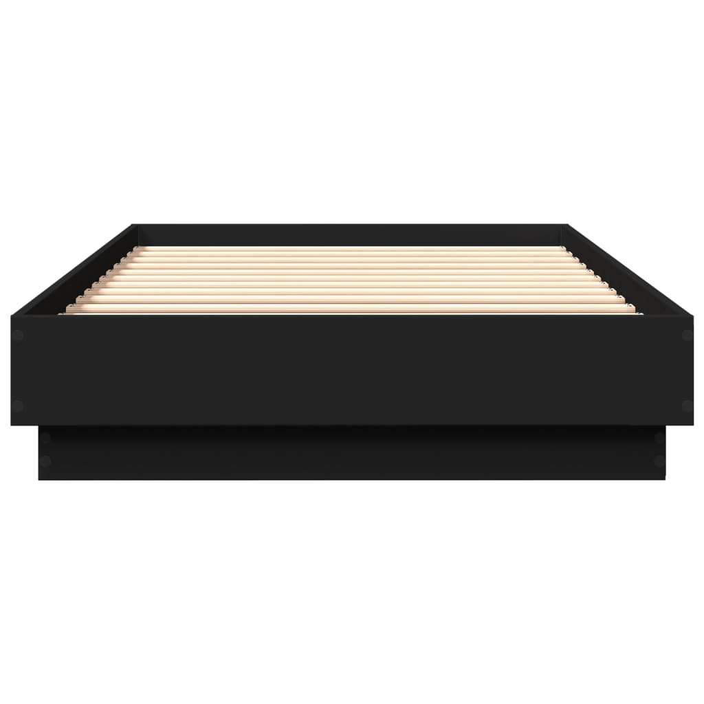 Cadre de lit sans matelas noir 100x200 cm bois d'ingénierie - XIOS