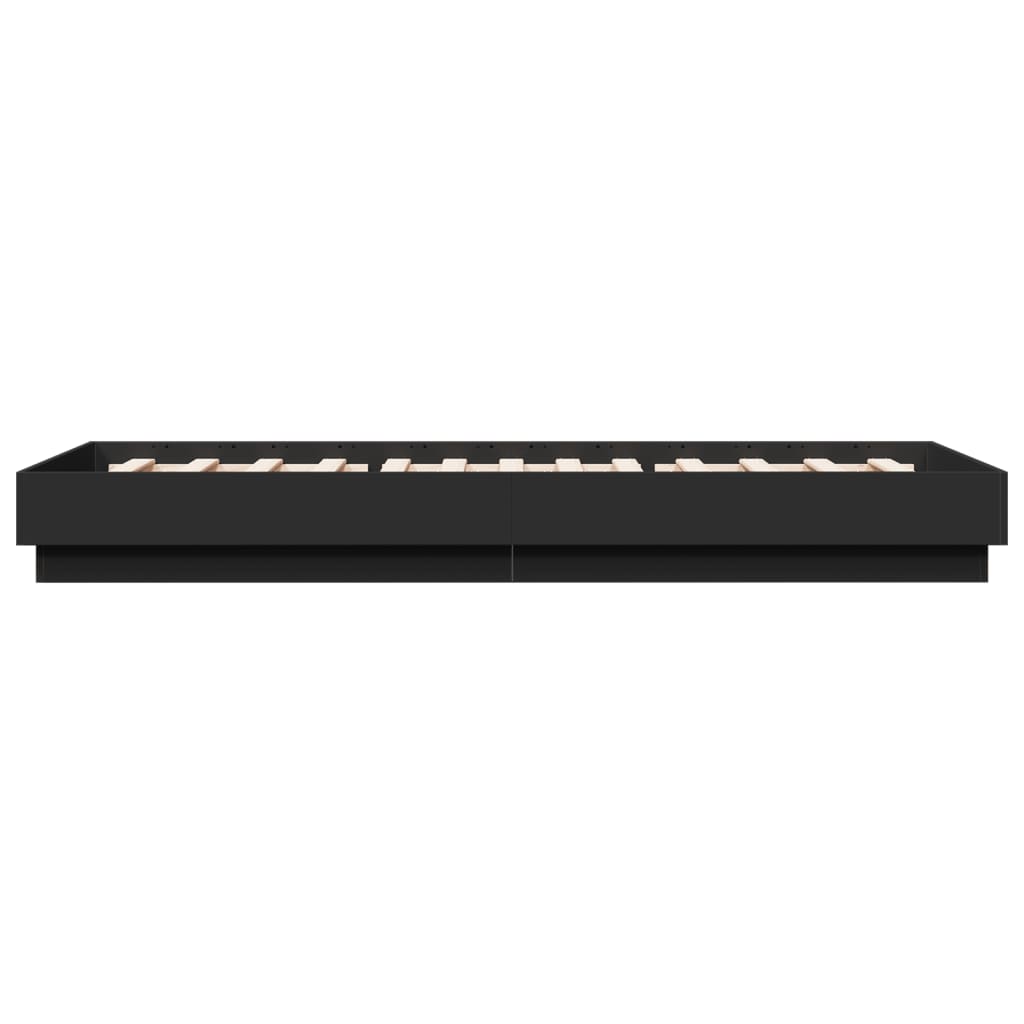 Cadre de lit sans matelas noir 100x200 cm bois d'ingénierie - XIOS