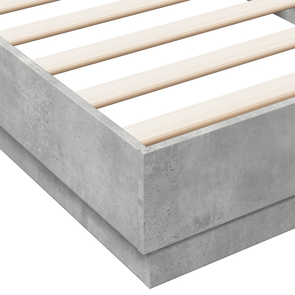 Cadre de lit sans matelas gris béton 100x200 cm - XIOS