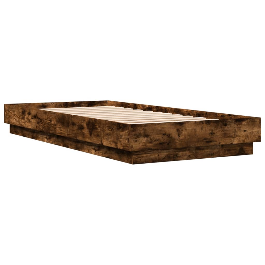 Cadre de lit sans matelas chêne fumé 100x200 cm bois ingénierie - XIOS