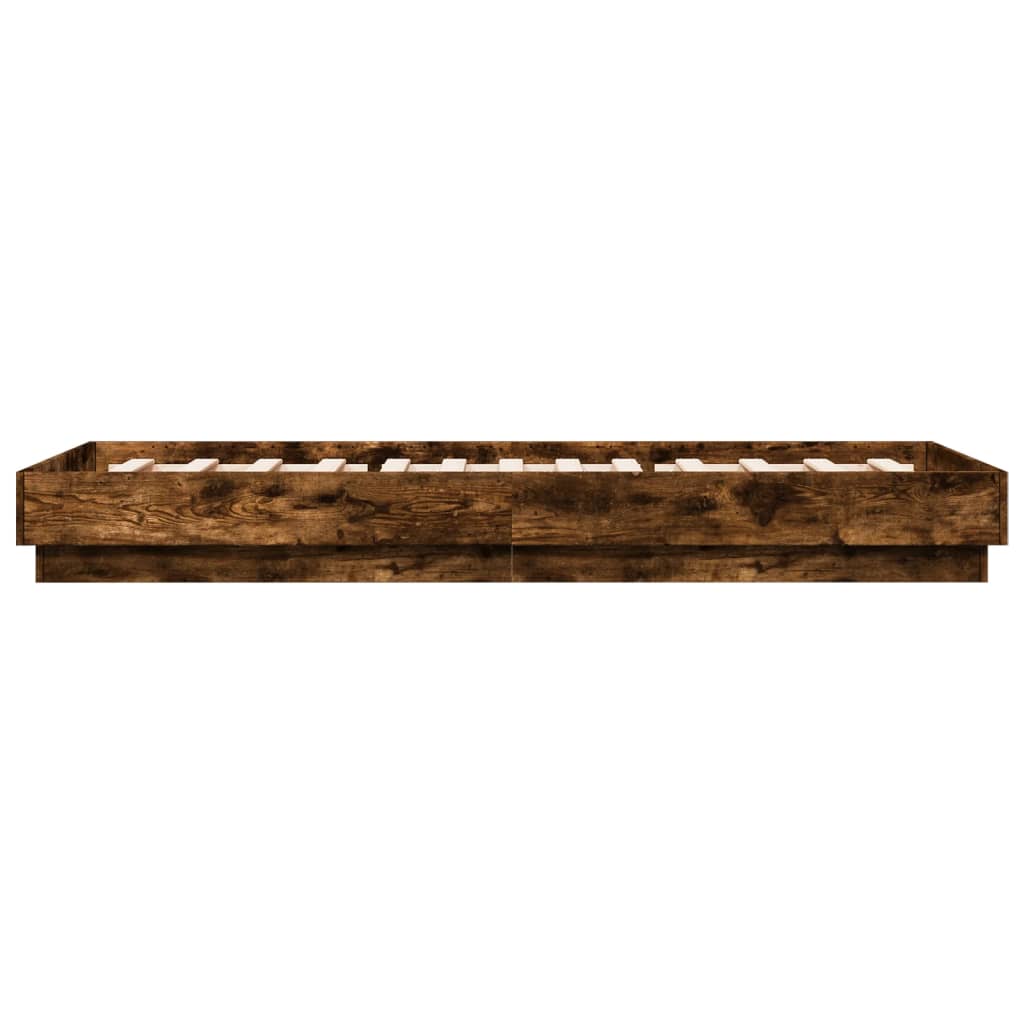 Cadre de lit sans matelas chêne fumé 100x200 cm bois ingénierie - XIOS